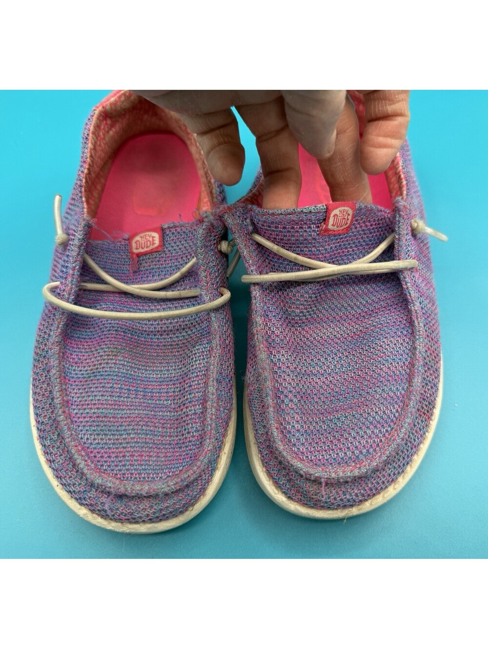 Hey Dude Girls Purple & Pink Slip On Shoes Kids Size 2 GUC